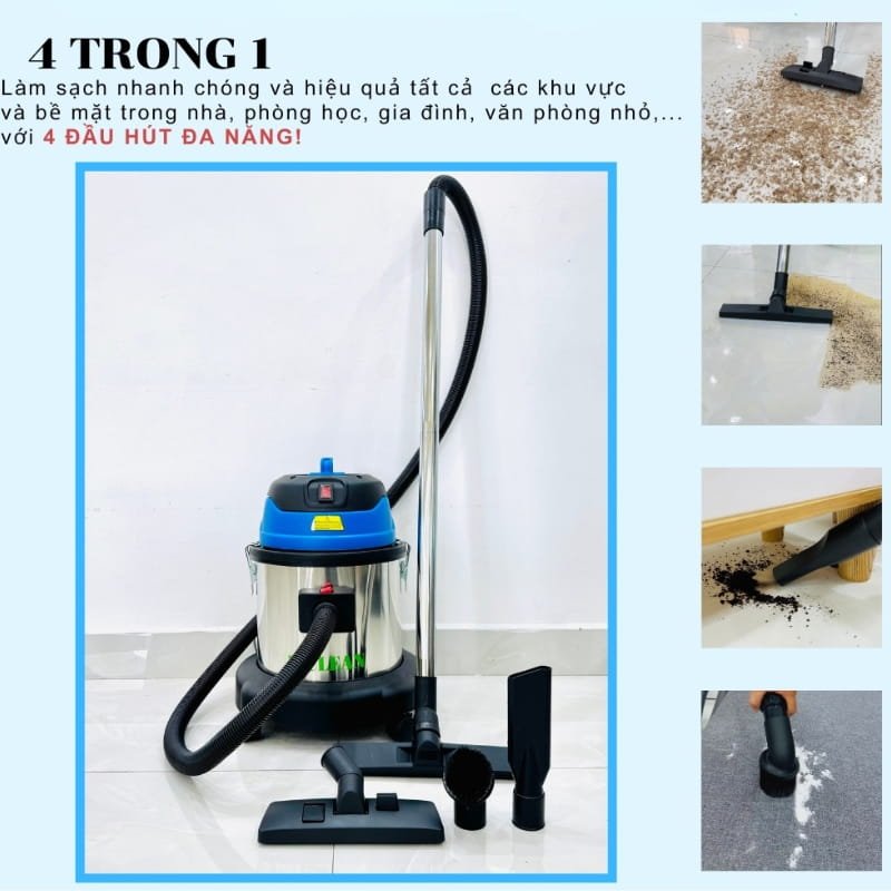 HiClean HC20/US làm sạch bụi khô và ướt ở mọi bề mặt