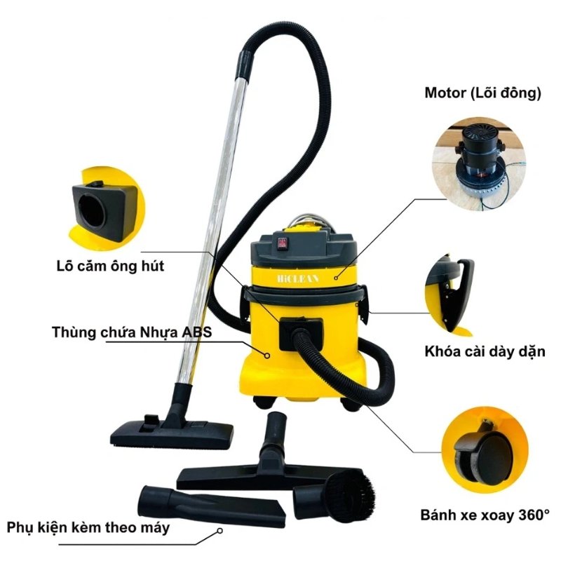 Cấu tạo của máy hút bụi gia đình Hiclean HC15P