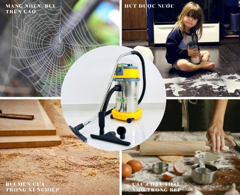 Máy hút bụi HiClean HC30 làm sạch bụi, rác, nước trong nhiều môi trường