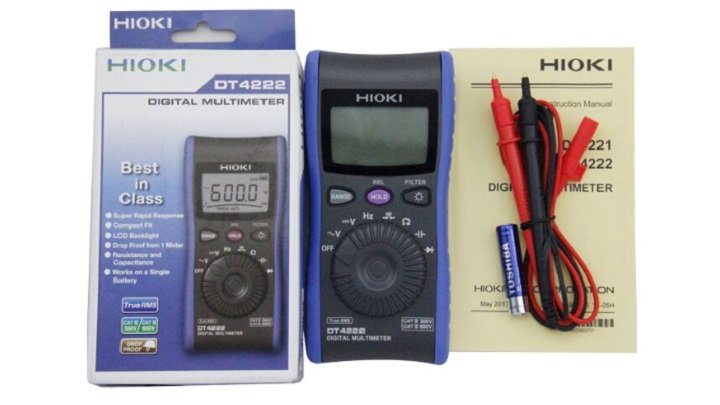 Hioki DT4222 cung cấp dải đo điện áp AC/DC 600V Hioki DT4222 cung cấp dải đo điện áp AC/DC 600V