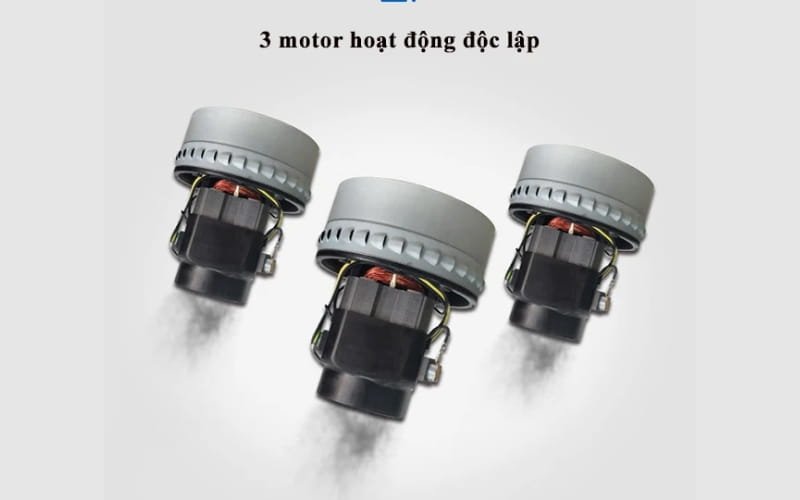 Máy hút bụi công nghiệp Kumisai KMS380T trang bị ba mô tơ vận hành mạnh mẽ