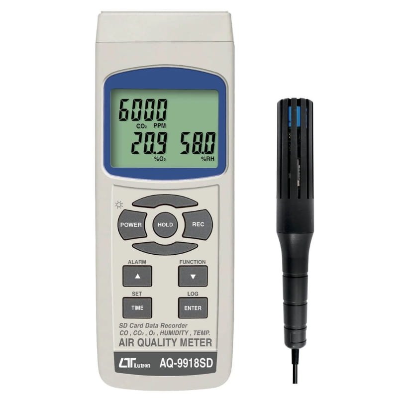 Máy đo khí O2, CO2, nhiệt độ độ ẩm Lutron AQ-9918SD