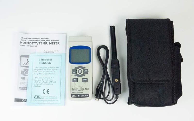 Bộ sản phẩm máy đo nhiệt độ tiếp xúc Lutron HT-3007SD
