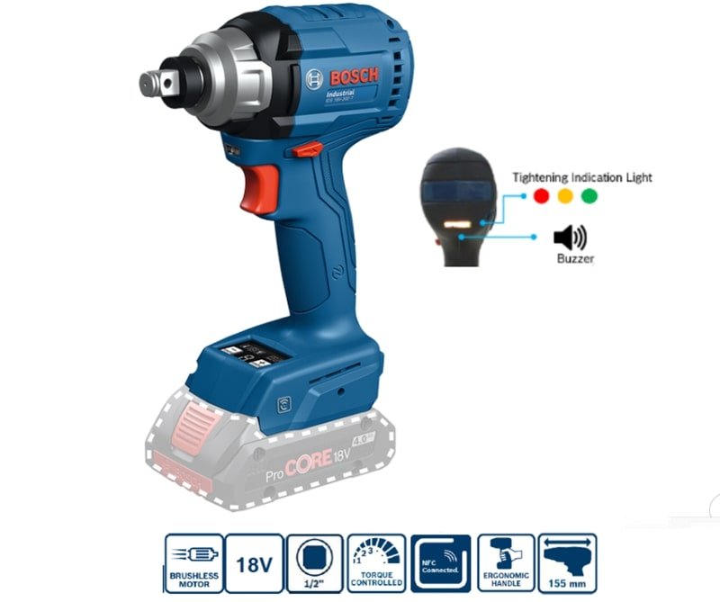 Máy siêt bu lông pin Bosch IDS 18V-200 T siết nhanh, động cơ không chổi than Máy siêt bu lông pin Bosch IDS 18V-200 T siết nhanh, động cơ không chổi than