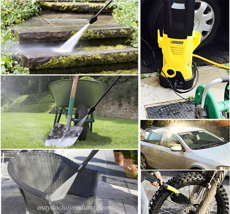 Máy rửa xe Karcher k2 360 phù hợp với nhiều công việc Khả năng phun xịt mạnh mẽ của Karcher K2 360