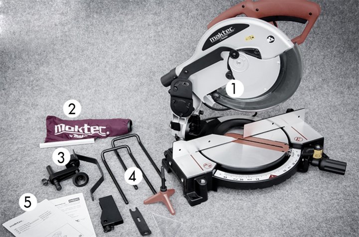 Phụ kiện đi kèm của máy cắt góc đa năng Maktec MT230