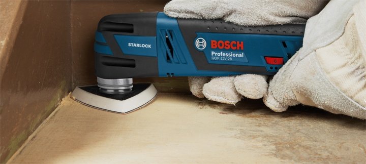 Bosch GOP 12V 28 dễ dàng thay lưỡi cắt nhờ cơ chế Starlock