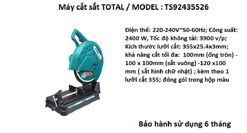 Máy cắt sắt Total TS92435526 Máy cắt sắt Total TS92435526