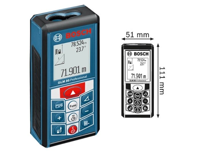 Bosch GLM 80 tích hợp nhiều tính năng đo lường.