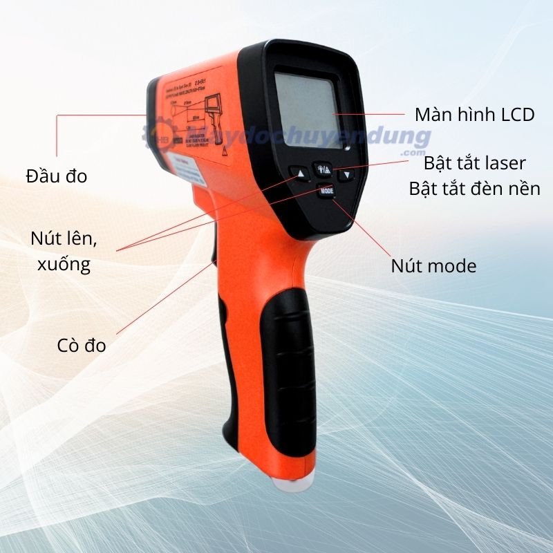 Cấu tạo của súng bắn nhiệt độ DT1100 Cấu tạo của súng bắn nhiệt độ DT1100