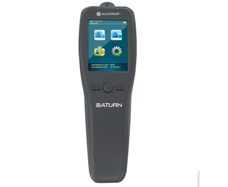 Máy đo nồng độ cồn Alcovisor Saturn nhỏ nhẹ, màn hình màu có cảm ứng Máy đo nồng độ cồn Alcovisor Saturn nhỏ nhẹ, màn hình màu có cảm ứng