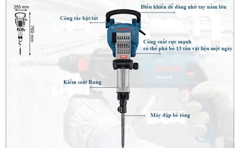 Máy đụcBosch GSH 16-30 thích hợp dành cho nhu cầu sử dụng chuyên nghiệp