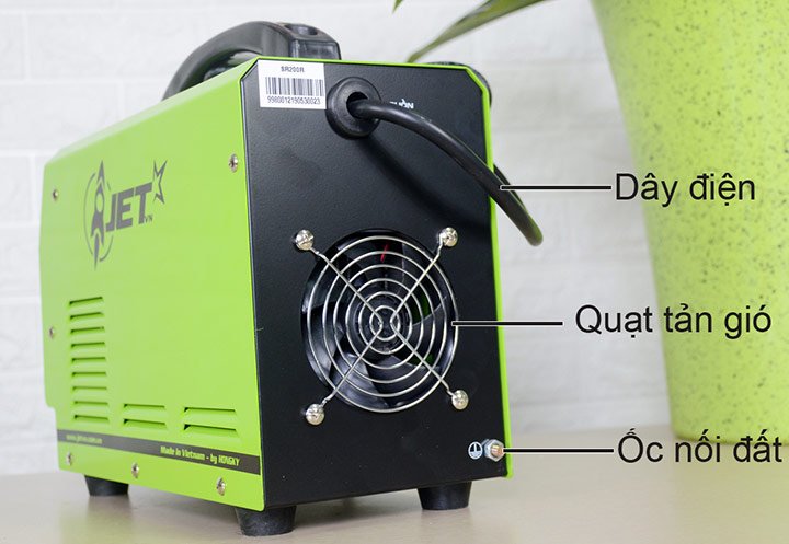 Mô tả chi tiết mặt sau của máy hàn que JET SR 200R Mô tả chi tiết mặt sau của máy hàn que JET SR 200R