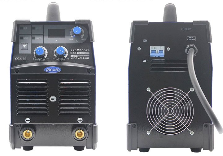 Mặt trước và mặt sau của máy hàn que Riland ARC 250GTS Mặt trước và mặt sau của máy hàn que Riland ARC 250GTS