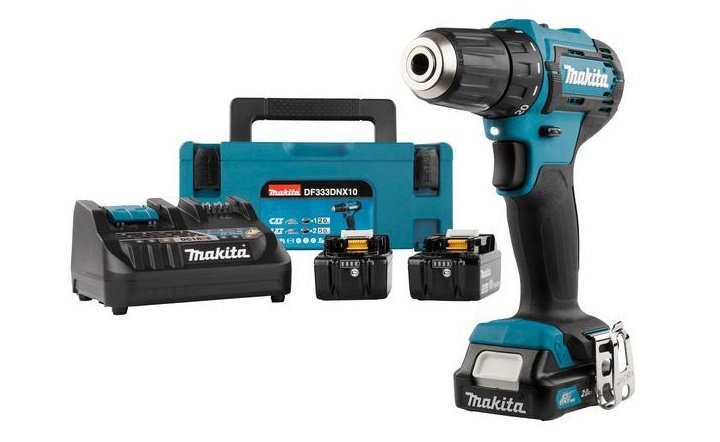 Bộ sản phẩm máy khoan búa và vặn vít dùng pin Makita DF333DNX10 Bộ sản phẩm máy khoan búa và vặn vít dùng pin Makita DF333DNX10
