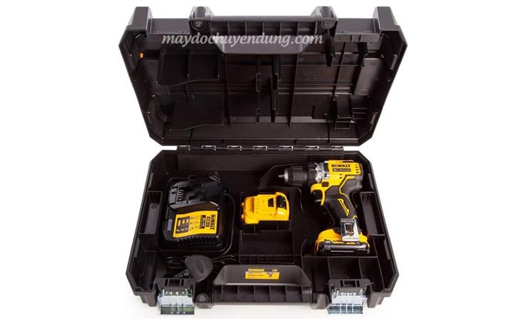Máy khoan pin Dewalt DCD701D2 được đi kèm với hộp nhựa