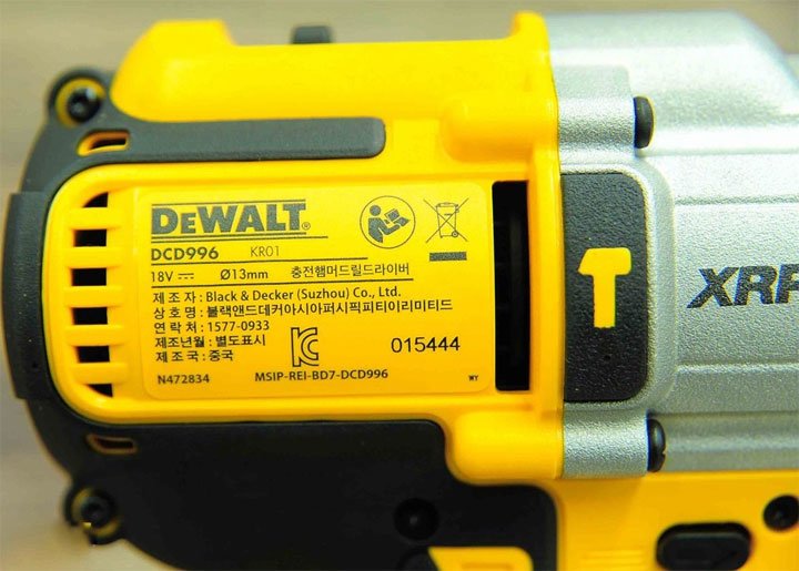 Thông số kỹ thuật máy khoan Dewalt DCD996N-KR