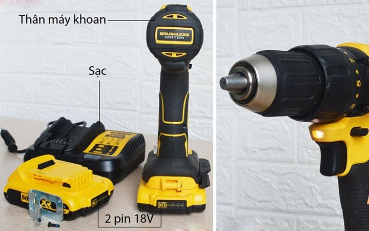 Dewalt DCD777D2 sử dụng động cơ không chổi than Dewalt DCD777D2 sử dụng động cơ không chổi than