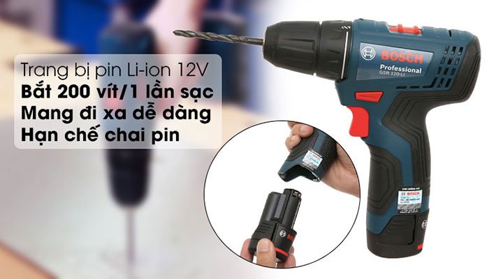 GSR 120-LI GEN II sử dụng pin lion có tuổi thọ lâu bền GSR 120-LI GEN II sử dụng pin lion có tuổi thọ lâu bền