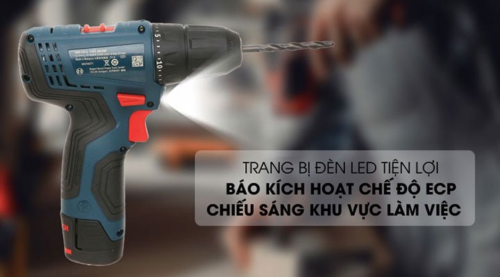 máy khoan Bosch GSR 120-LI GEN II được trang bị đèn led hoạt động máy khoan Bosch GSR 120-LI GEN II được trang bị đèn led hoạt động