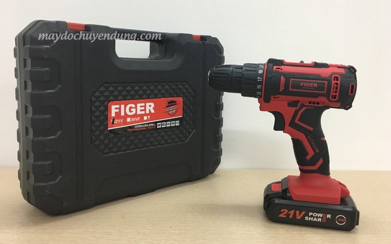 Bộ khoan Figer 21V đi kèm với hộp đựng