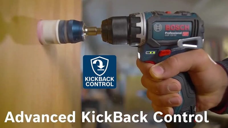 Máy khoan pin 12V Bosch GSR 12V-32 Solo có tính năng Kickback Control an toàn khi khoan Máy khoan pin 12V Bosch GSR 12V-32 Solo có tính năng Kickback Control an toàn khi khoan