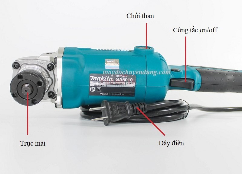Máy mài góc Makita GA5010 thiết kế chắc chắn, liền mạch Máy mài góc Makita GA5010 thiết kế chắc chắn, liền mạch