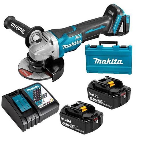 Máy mài góc dùng pin Makita DGA518RTE 18V 100mm (công tắc bópAWSBL)