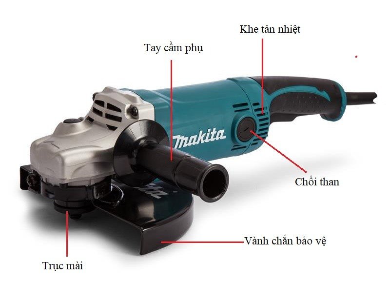 Chi tiết trên máy mài góc Makita 9067 Chi tiết trên máy mài góc Makita 9067