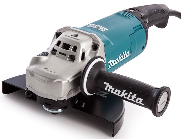 Máy mài góc Makita GA9061R có vành chắn tia lửa điện và tay nắm phụ Máy mài góc Makita GA9061R có vành chắn tia lửa điện và tay nắm phụ