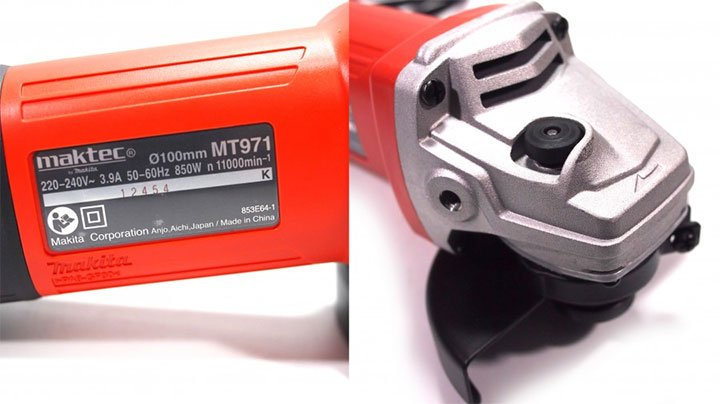 Hình ảnh chi tiết quan trọng trên máy mài Maktec MT971 Hình ảnh chi tiết quan trọng trên máy mài Maktec MT971