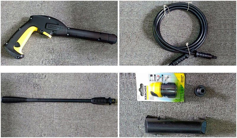 Các phụ kiện đi kèm của máy Karcher K2 Basic OJ Các phụ kiện đi kèm của máy Karcher K2 Basic OJ