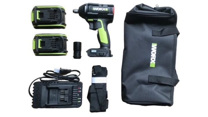 Bộ sản phẩm máy siết bu lông dùng pin Worx Green WU279