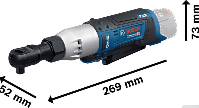 Bosch GRC 12V-60 Solo thon gọn, có đầu khẩu vuông góc Bosch GRC 12V-60 Solo thon gọn, có đầu khẩu vuông góc