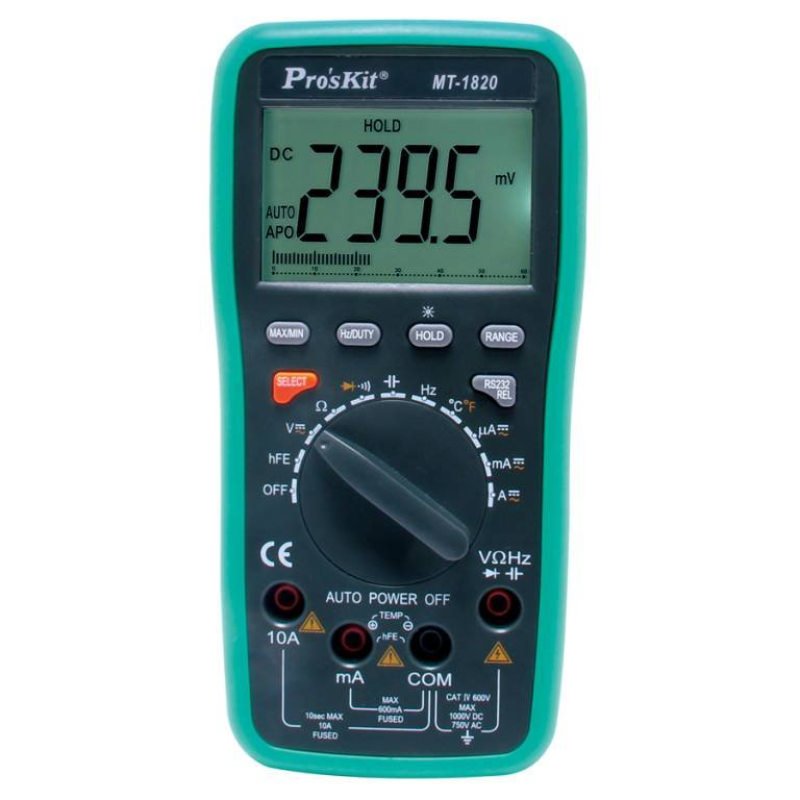 Đồng hồ vạn năng Pro’skit MT-1820 cho kết quả đo chính xác Đồng hồ vạn năng Pro’skit MT-1820 cho kết quả đo chính xác