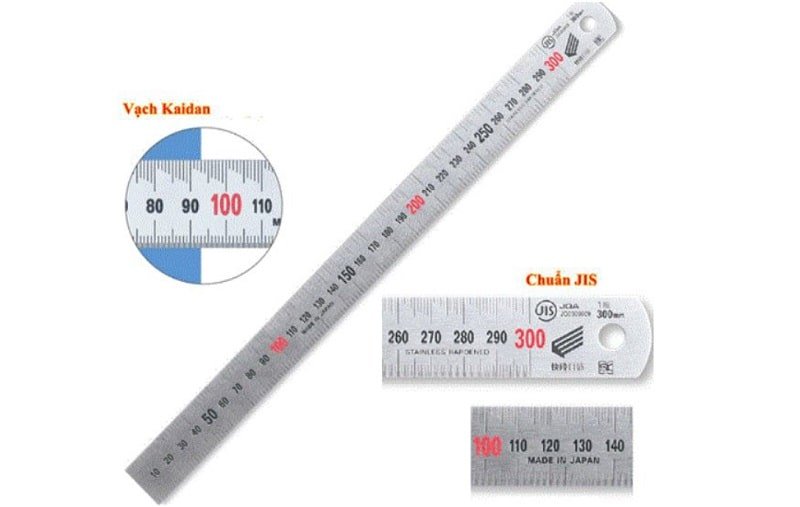 Thước lá KAIDAN 1500mm x 40mm x 2mm in vạch chia sắc nét