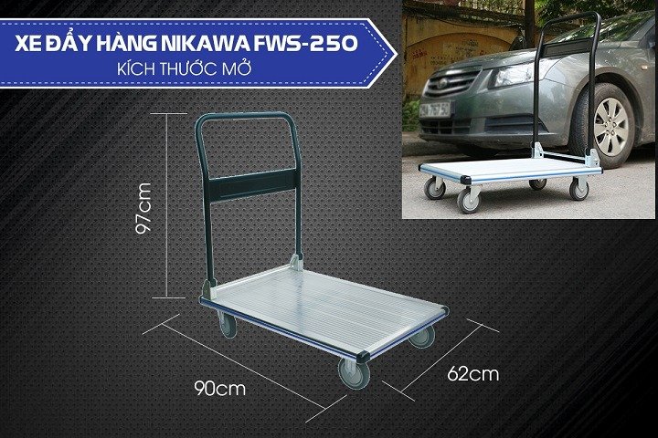Xe đẩy hàng 4 bánh Nikawa FWS-250 Xe đẩy hàng 4 bánh Nikawa FWS-250