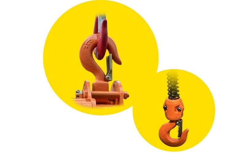 Móc treo của pa lăng được thiết kế bền chắc, chịu tải tốt