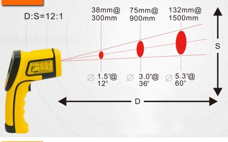 Smartsensor AR852B+ đo nhiệt độ từ xa 12:1 mà không cần tiếp xúc trực tiếp 