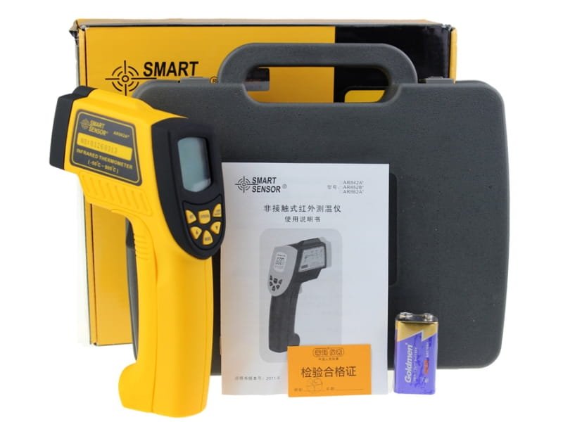 Bộ sản phẩm súng đo nhiệt độ hồng ngoại Smartsensor AR862A+