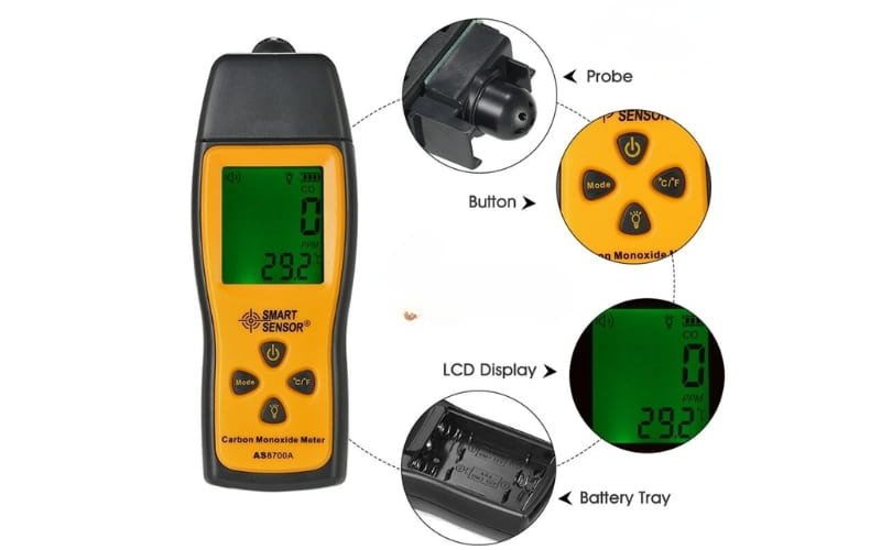 Cấu tạo của máy đo khí cầm tay Smartsensor AS8700A
