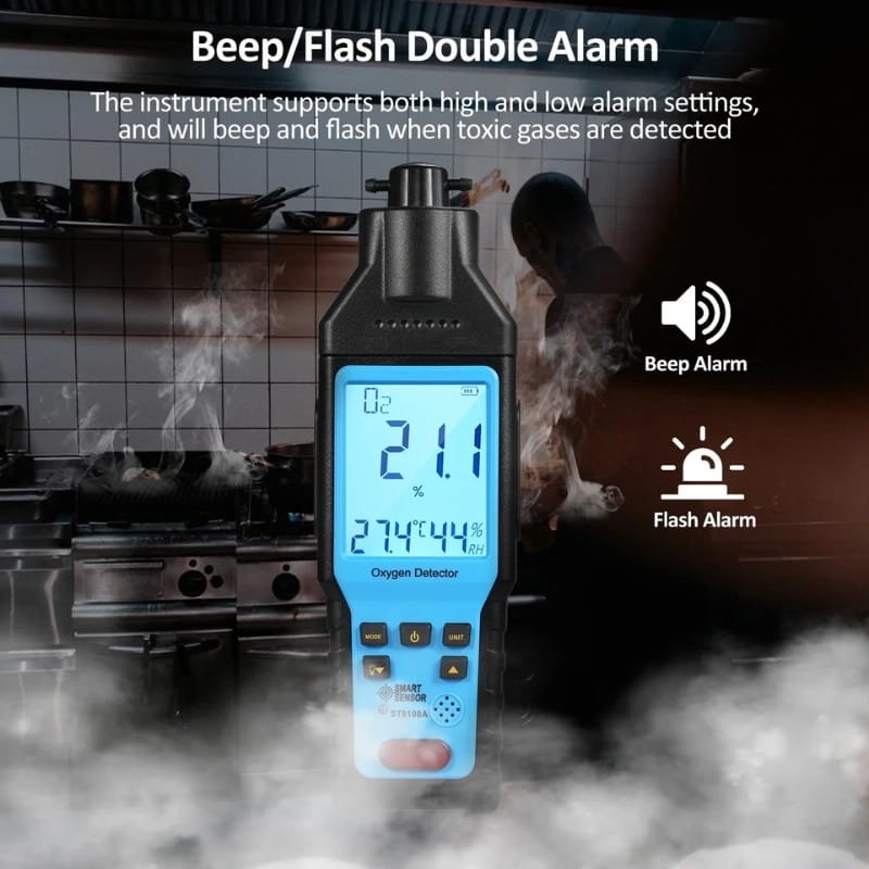 Smartsensor ST8100A trang bị cảnh báo nhanh bằng âm thanh và ánh sáng