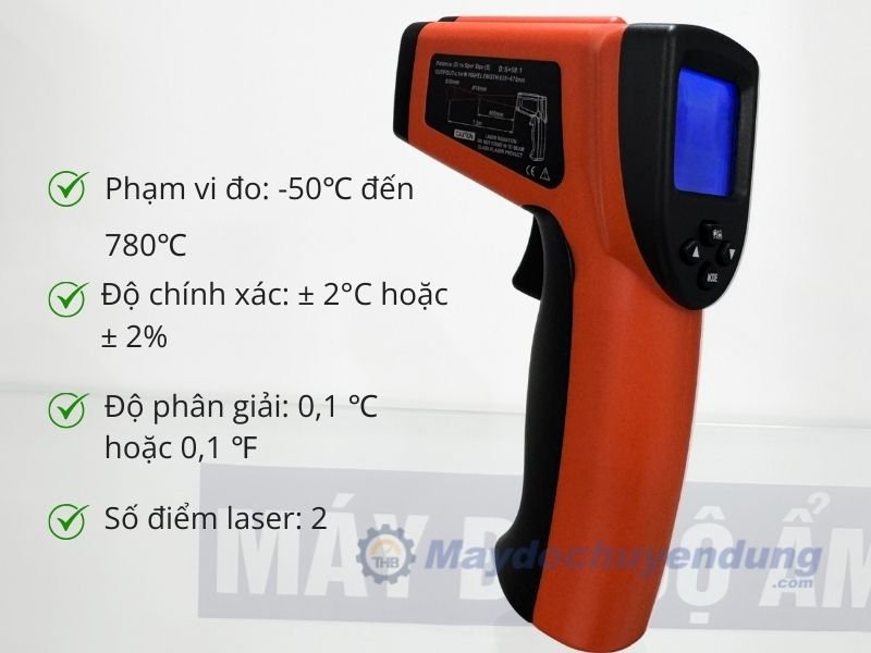 Súng đo nhiệt độ hồng ngoại laser kép độ DT8780 mang độ chính xác cao Súng đo nhiệt độ hồng ngoại laser kép độ DT8780 mang độ chính xác cao
