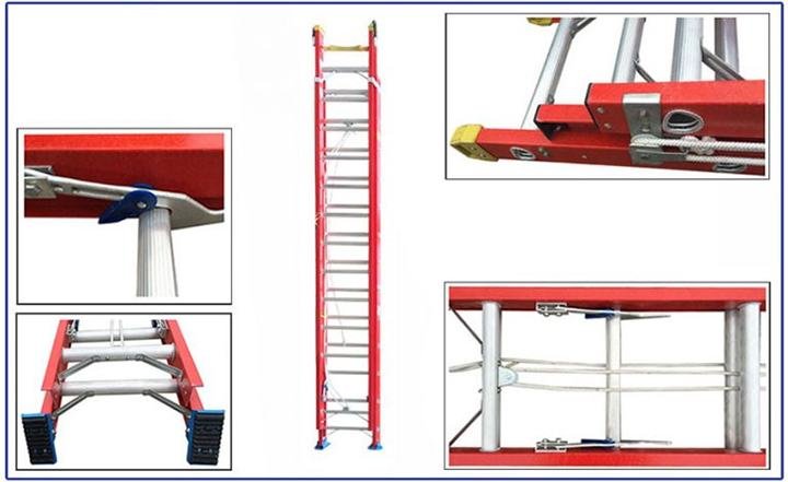 Chi tiết trên thang nhôm trượt cách điện Chi tiết trên thang nhôm trượt cách điện