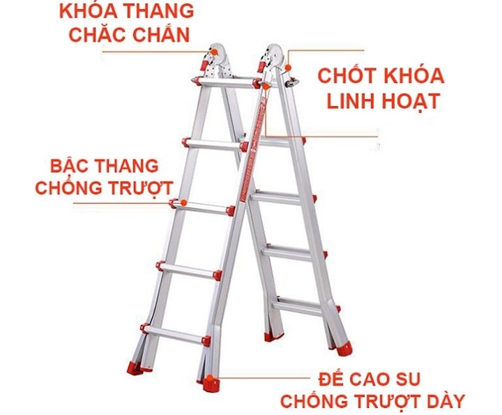 Thang nhôm chữ A đa năng Nikita AD40 được thiết kế thông minh Thang nhôm chữ A đa năng Nikita AD40 được thiết kế thông minh