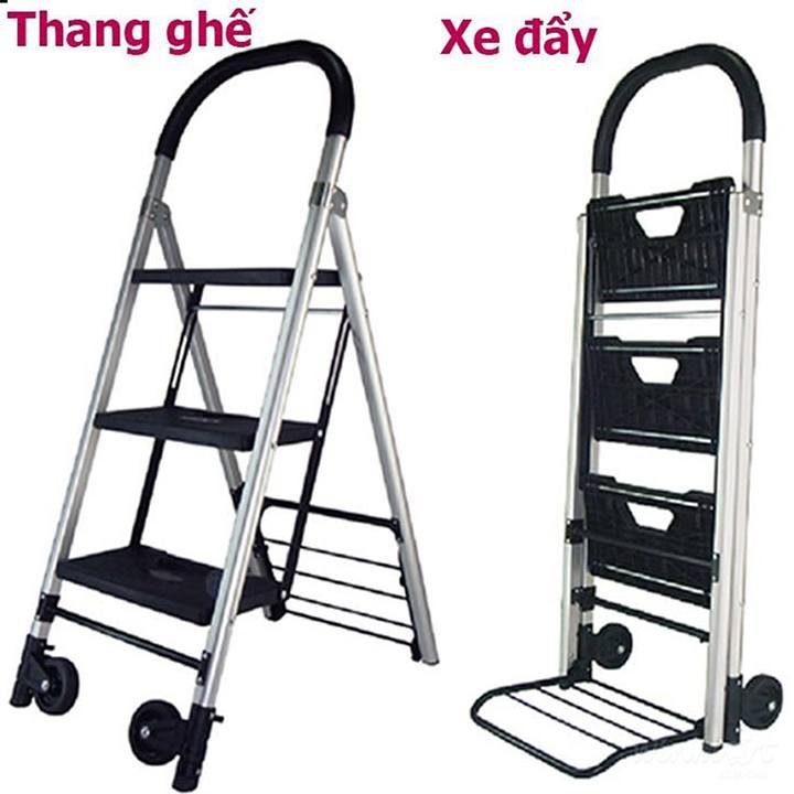 Có thể xếp theo kiểu thang ghế hoặc xe đẩy hàng linh hoạt Có thể xếp theo kiểu thang ghế hoặc xe đẩy hàng linh hoạt