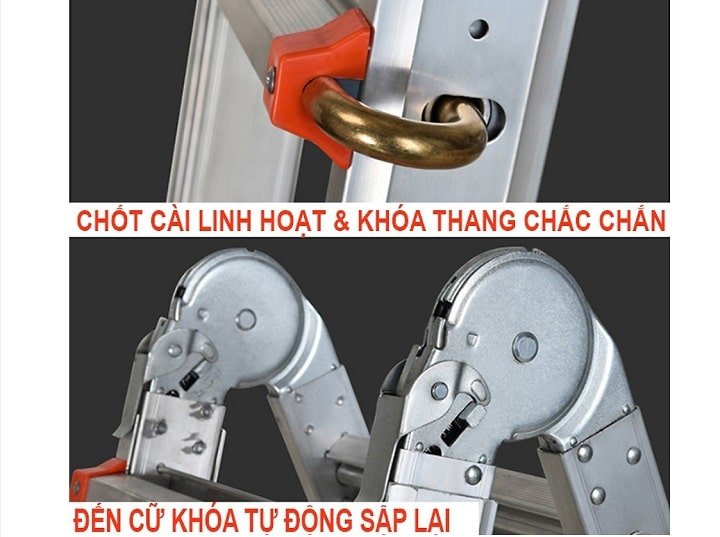 Thang nhôm rút đa năng Nikita AD-06 goomg 4 đoạn,cố định với nhau bởi các chốt cố định Thang nhôm rút đa năng Nikita AD-06 goomg 4 đoạn,cố định với nhau bởi các chốt cố định