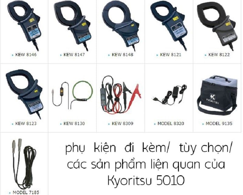Phụ kiện tùy chọn mua thêm có thể kết nối với Kyoritsu 5010 Phụ kiện tùy chọn mua thêm có thể kết nối với Kyoritsu 5010