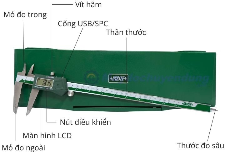 Cấu tạo thước kẹp Insize 1108-300