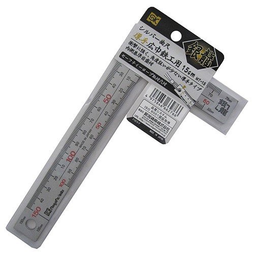 Thước vuông mạ nhũ bạc 15x5cm Niigata MT-15